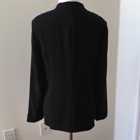 DVF Paulette Jacket in Vivid Blue/Black - Picture 3 of 4